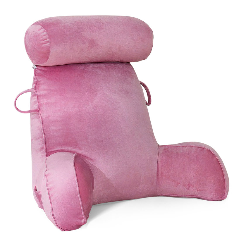 Velvet Backrest Pillow, Pink