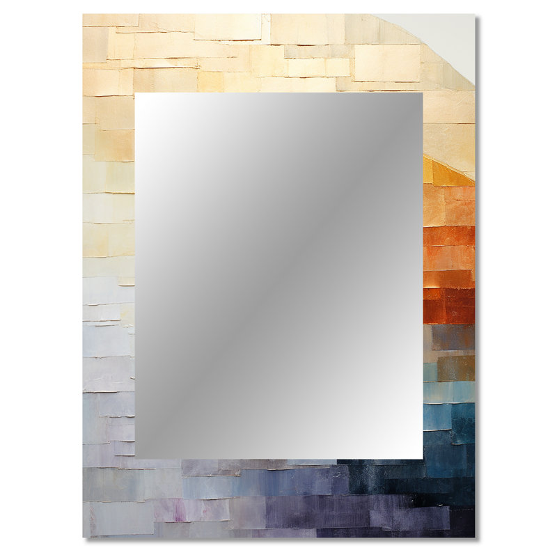 Minimalisme couleurs en harmonie - miroir décoratif arc-en-ciel, miroir mural traditionnel, impression d'art en métal