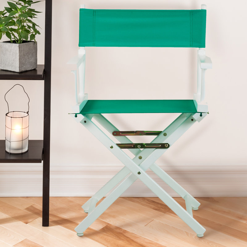 18" Folding Director Chair, Teal, White