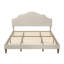 Structure de lit très grand avec tête de lit réglable, rembourrage en tissu de lin, style simple et moderne, aucun sommier tapissier requis, assemblage facile, beige