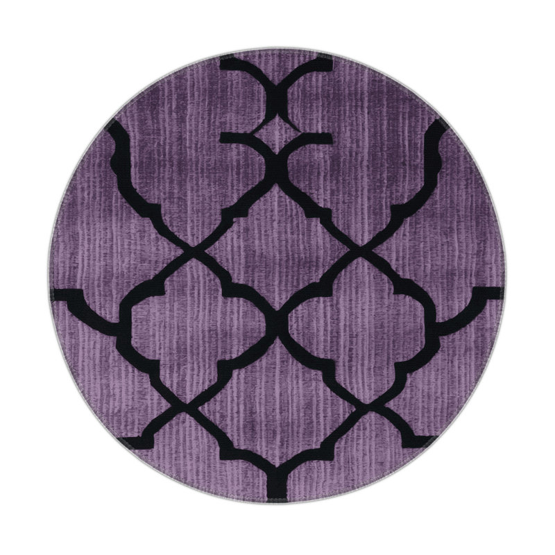 Tapis mauve intérieur et extérieur Trellis, Rond 5 pi