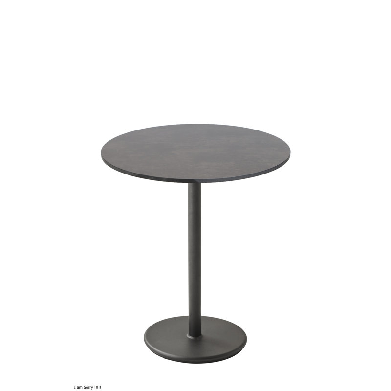 Go Outdoor Round Table, Lava Gray, 23.7" H x 23.7" W x 23.7" D, Gray