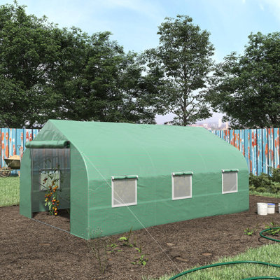 Walk-in Greenhouse 11.5'x10'x7', Galvanized, Optimize Plant Space With Mesh Protected Area Galvanized Steel Construction, 85% Sunlight Transmission, Ideal For Gardening