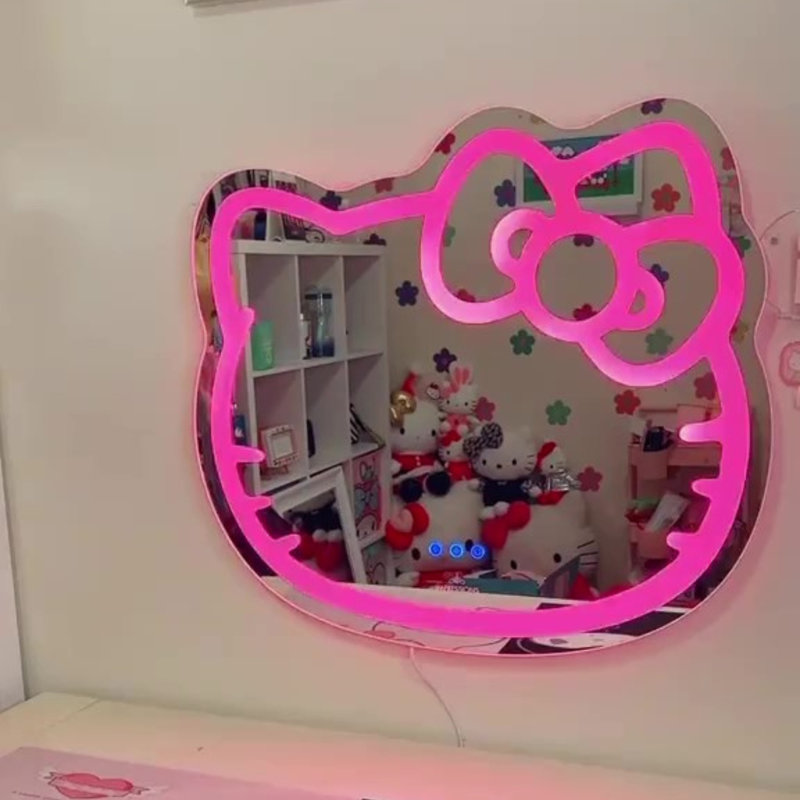 Hello Kitty Wall Mirror with Wi-Fi, Smart Touch Sensitive Makeup Vanity Mirror with App Controller