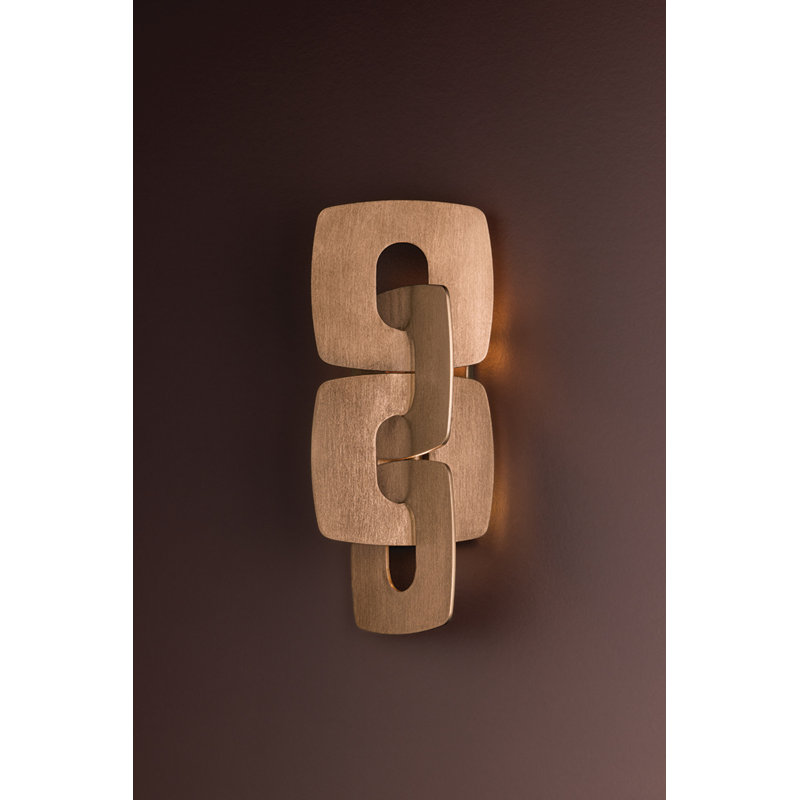 Trentino Wall Sconce in Stria Leaf, Silver