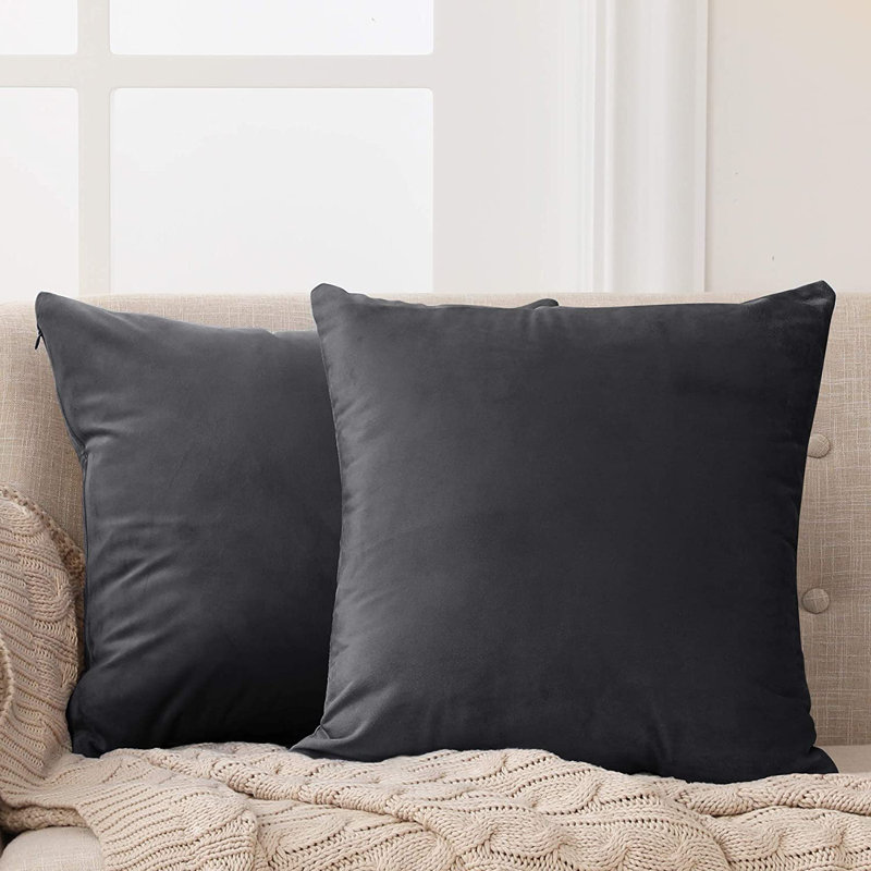Frith Square Cushion Cover, 46cm H x 46cm W x 1cm D, Dark Grey