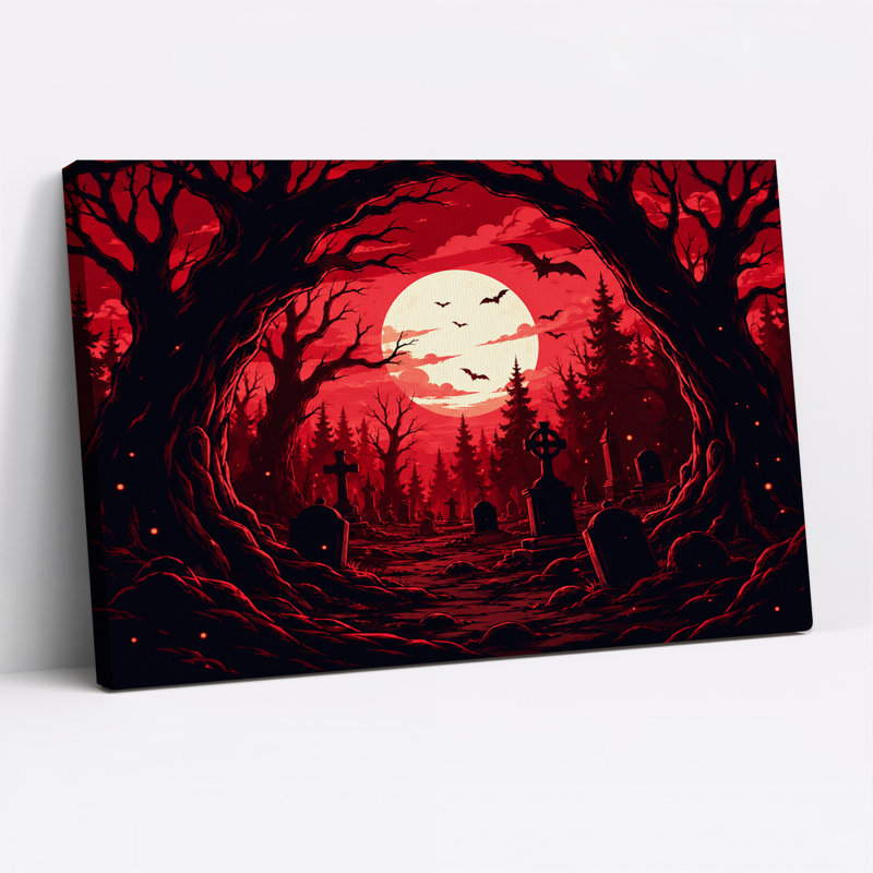 Art mural sur toile d'Halloween, H 16 po x l 24 po
