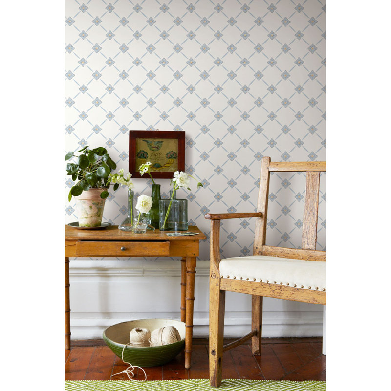 Boråstapeter Linné Wallpaper, Blue/Gold