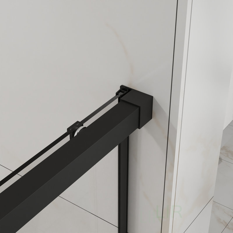 60 Inch Wide X 58 Inch High Semi-Frameless Sliding Shower Door, Tempered Clear Glass With Easy-Clean Coating And Stainless Steel Hardware, Shower Door
