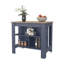 Îlot de cuisine H 35,3 po, 3 tablettes, bleu Alby / chêne naturel - Cuisine