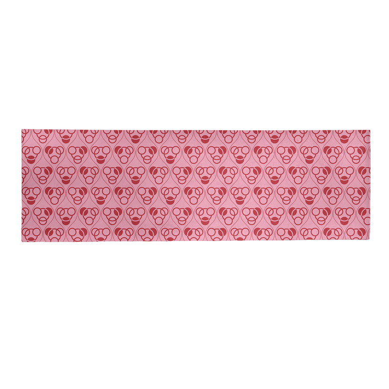 Tapis rose/rouge fait main géométrique, Tapis de couloir 2 pi x 8 pi