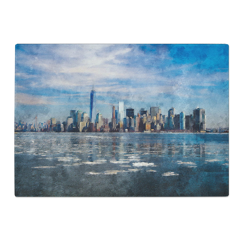 New York Skyline Vol.7 Painting Chopping Board, 0.4cm H x 28.5cm W x 39cm L