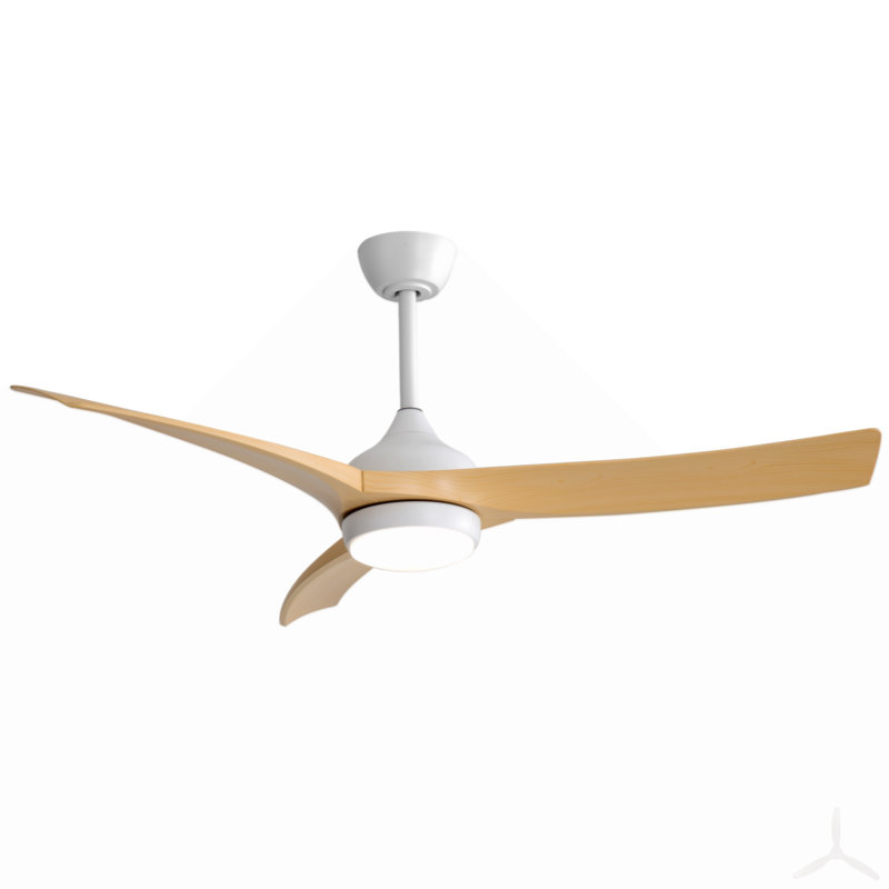 Ventilateur de plafond moderne de 52 pouces avec lumière DEL de 18 W et moteur à courant continu à 3 pales ABS pour la chambre à coucher
