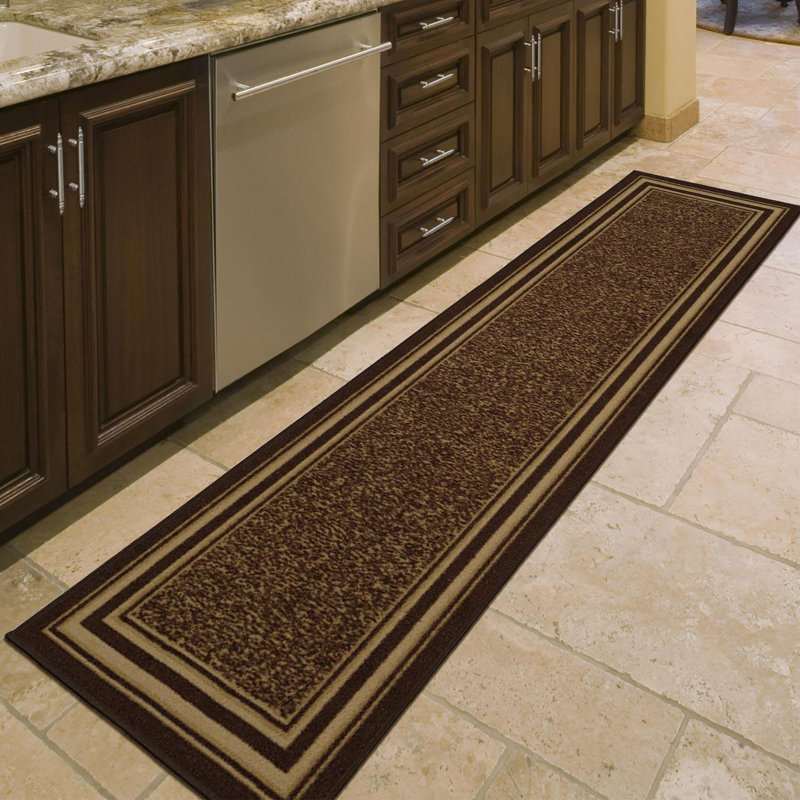 Non-Slip Bordered Area Rug For Living Room, Hallway, Entryway Rug, Runner 1'10"   x 6' 