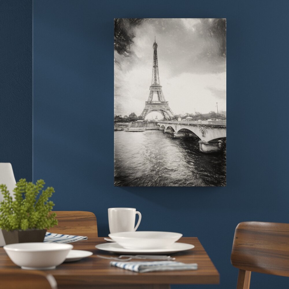 Leinwandbild "Eiffelturm in Paris", Grafikdruck