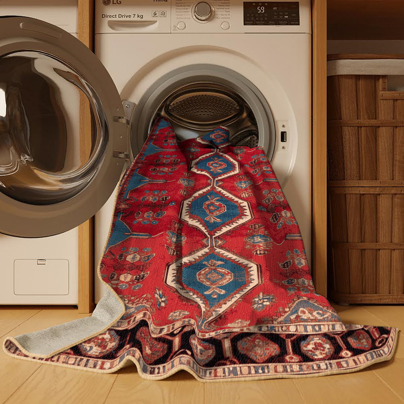 Machine Washable Persian Brown Area Rug, Rectangle 8' x 10'