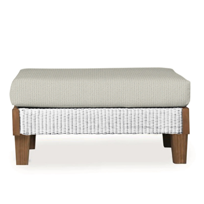 Catalina Outdoor Ottoman, Rumba Stonewashed, White