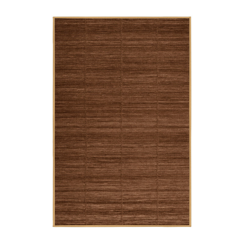 Machine Washable Solid Brown Area Rug, Rectangle 3' x 5'