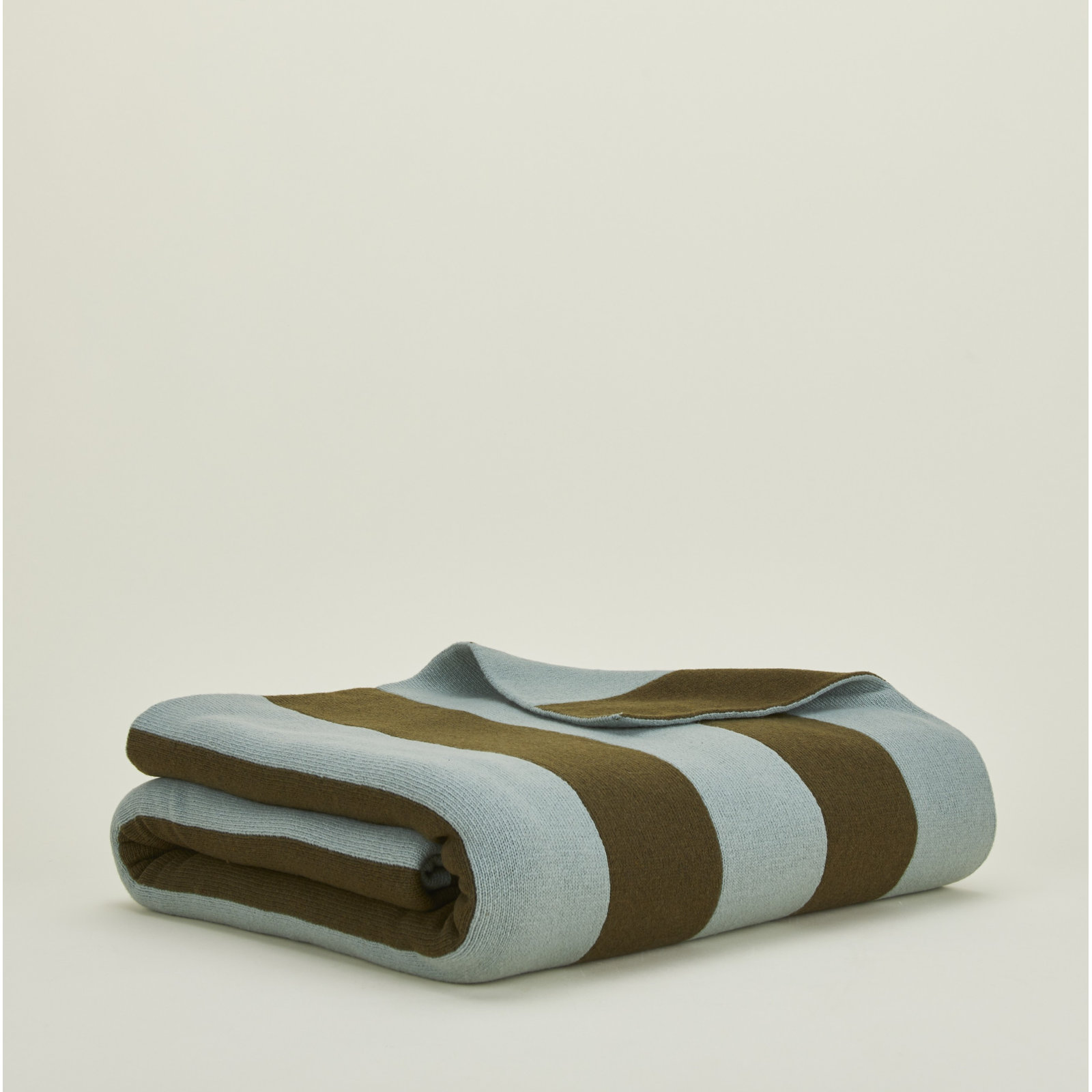 Simple Striped Throw Blanket, Olive/Sage
