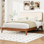Lit plateforme solide en bois de bambou sec de 12 po avec tête de lit tapissier réglable