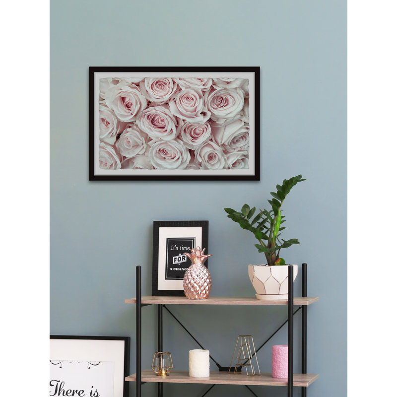 Faded Pink Roses 1 Piece Single Picture Frame Painting, 41 cm H x 61 cm W