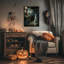 Funny Ghost Gamer Arcade Wall Decor Paintings, Gothic Dark Academia Pictures Canvas Prints Spooky.-81806026