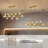Faustena 16-Light Dimmable Bubble Glass Golden Sputnik Modern Linear Chandelier
