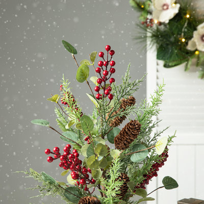 The Holiday Aisle® Christmas Floral Table Tree Decor & Reviews | Wayfair