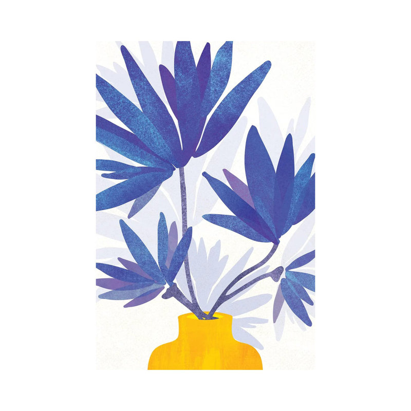 Indigo Blooms - Wrapped Canvas Gallery-Wrapped Canvas Giclée, 20.32 cm H x 30.48 cm W