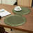 Sage Green Paper Round Placemats with Fringe 15" x 15", Set of 4-607854219