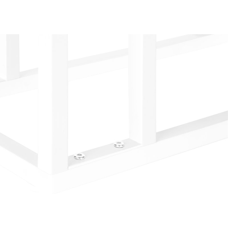 Table d'appoint pour espace de vie - blanc, stratifié, plateau et cadre en métal blanc