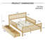Lit plateforme minimaliste en bois avec garde-corps double et rangement sous le lit-1285672303