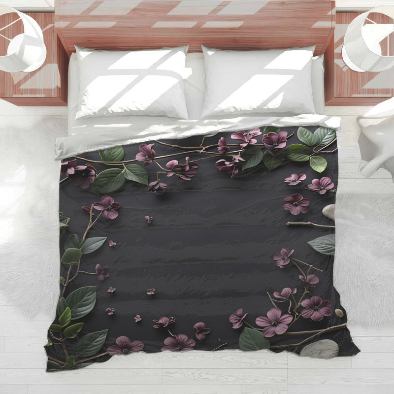 Flowers Bedding Floral Comforter Modern, Twin