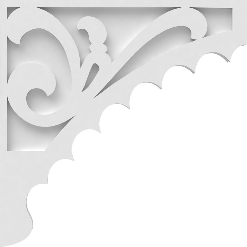 1 7/8"W X 22"D X 22"H Genova Architectural Grade PVC Corbel, 22" H x 22" W x 1.875" D, PVC