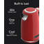 Bouilloire électrique 1,7 L Longdeem: 1500 W, arrêt automatique, protection contre l'ébullition, rouge