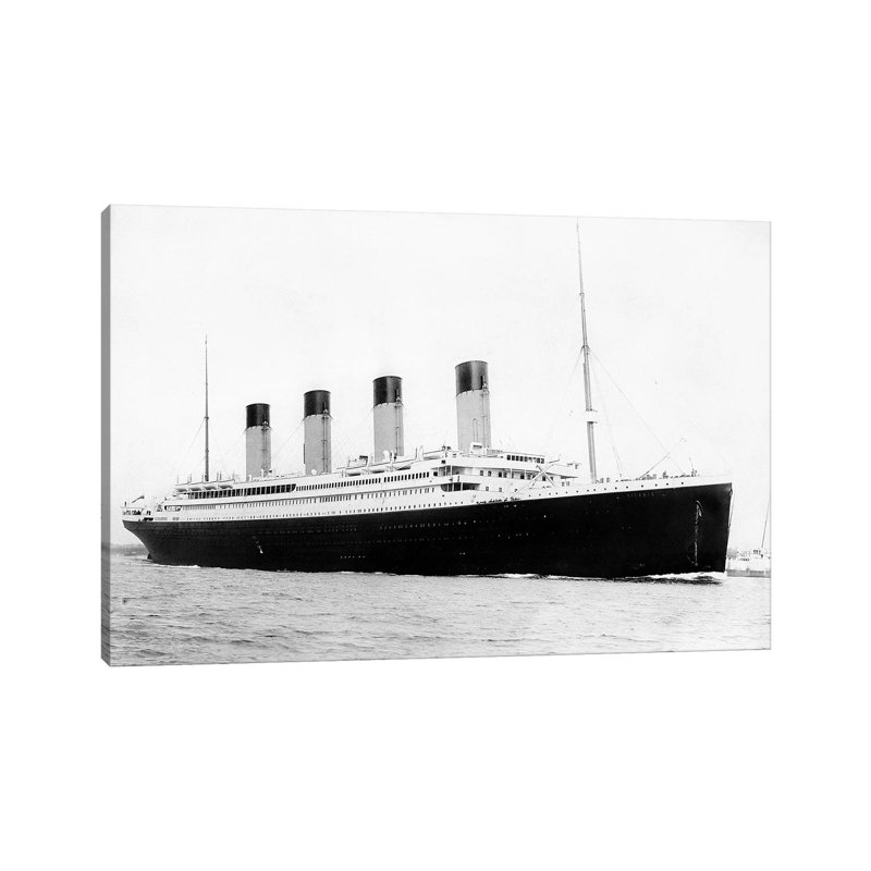 Photo Of RMS Titanic Departing Southampton by Stocktrek Images - Wrapped Canvas Print, 20.5cm H x 31cm W