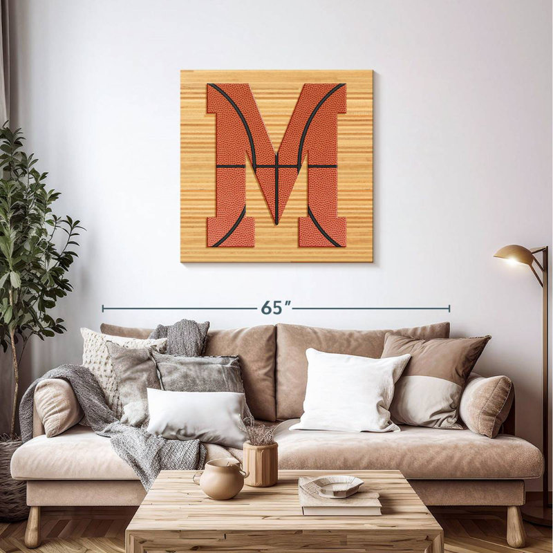 Tergel Basketball Letter M, 36" H x 36" W