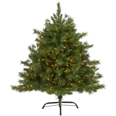 Lighted Artificial Pine Christmas Tree