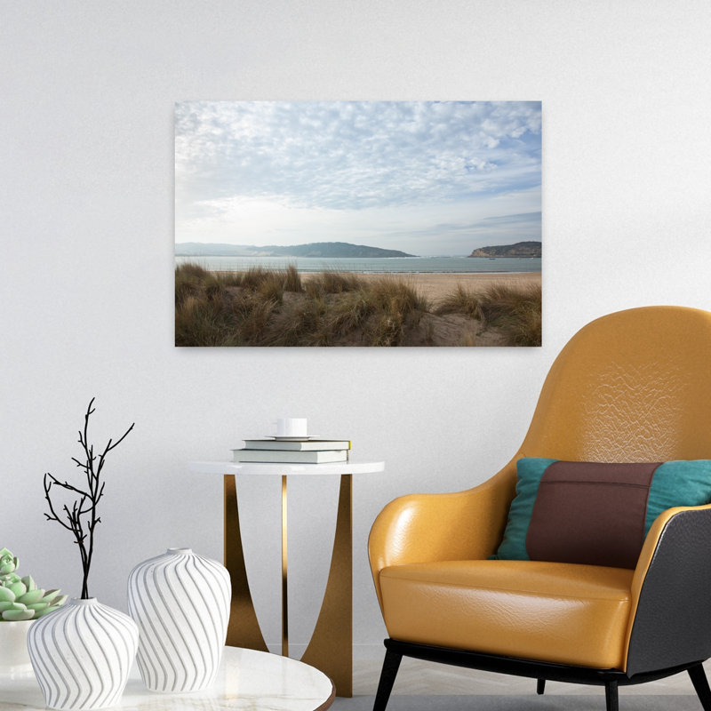 Art contemporain contemporain, paysage de plage abstrait, H 16 po x l 24 po