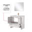 Meuble-lavabo blanc l 36 po x P 20 po, plateau en marbre de culture, robinet en or rose et miroir de 28 po