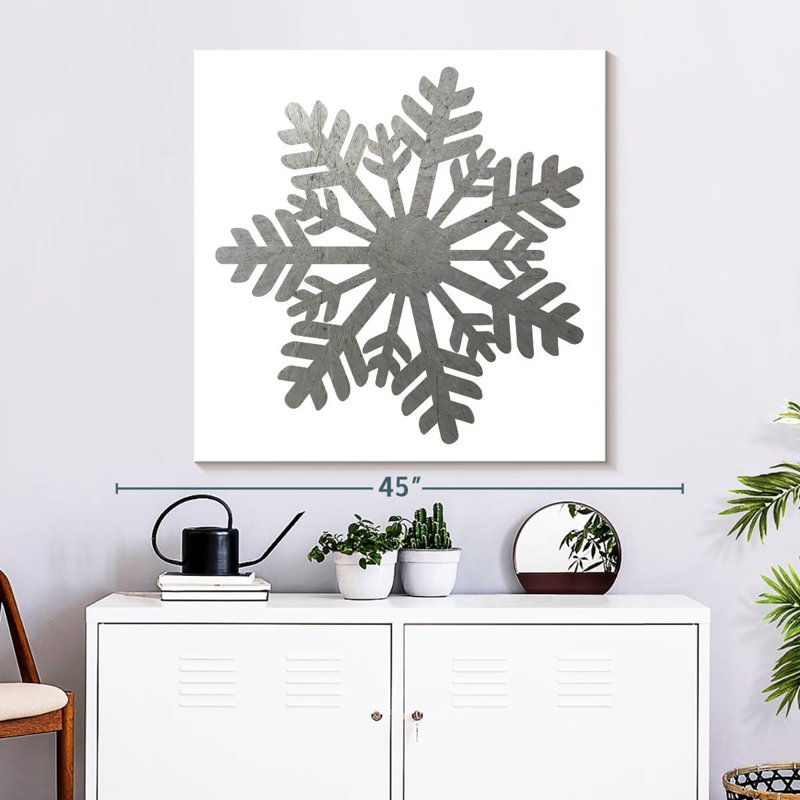 Lelend Silver Snowflakes I, 33" H x 33" W
