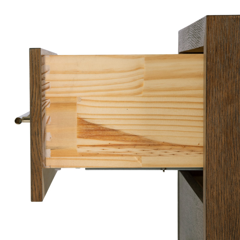Table de chevet rectangulaire à 2 tiroirs en bois l 28 po Porter