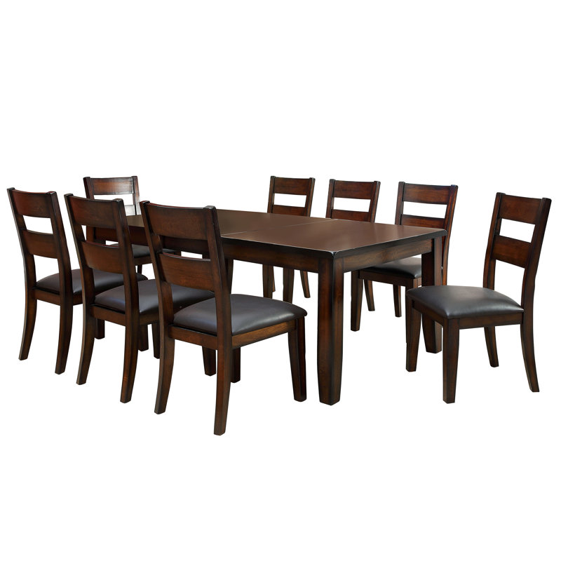 Mcvey 9-Piece Extendable Dining Table Set, 9 Pieces: Table, 8 Chairs