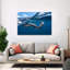 Wild Dolphins Ocean Swim Abstract Contemporary Dolphin Nature Ocean Wall Art Print by Barathieu Gabriel - Wrapped Canvas Print-362748224