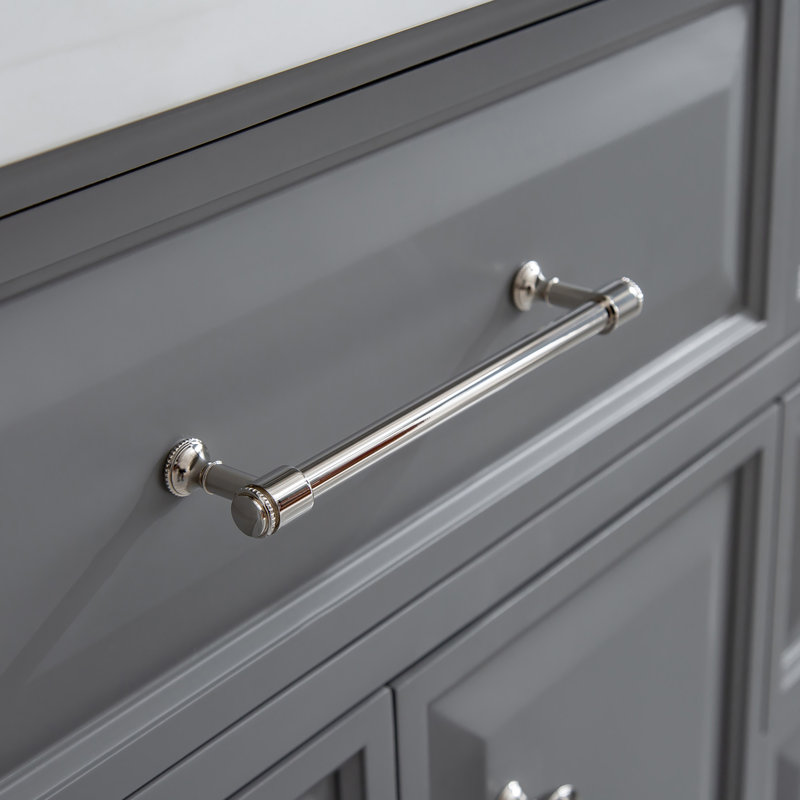 Ensemble de meuble-lavabo double 72 po Bruning, Gris cachemire, Nickel poli