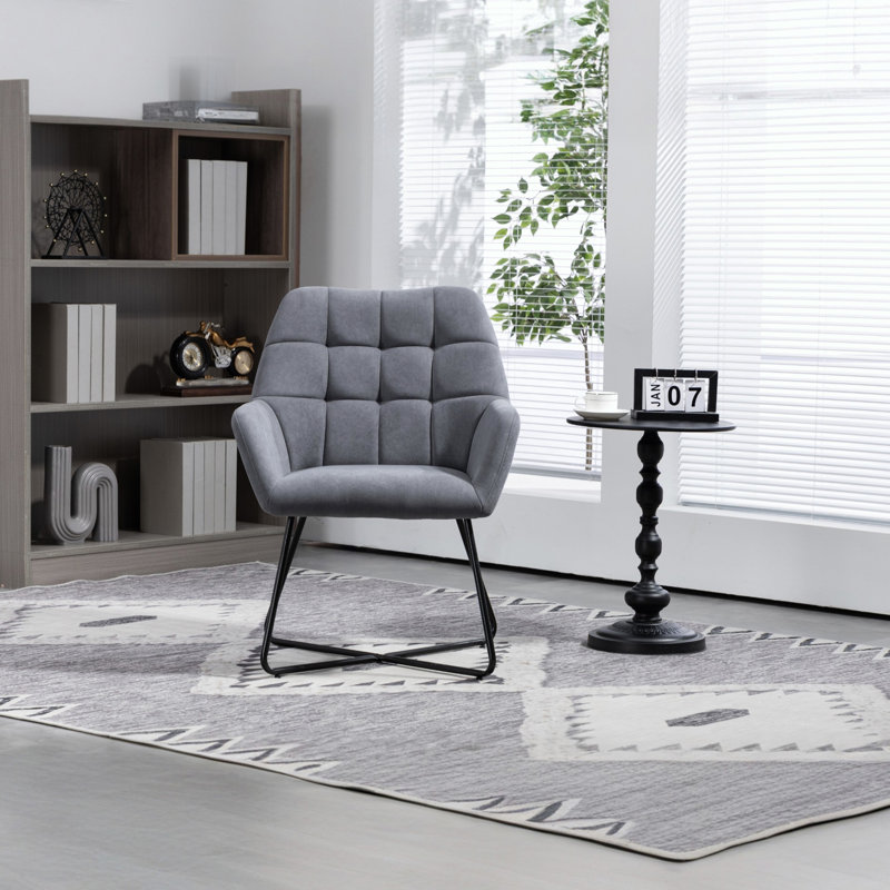 Modern Velvet Desk Chair Swirl Office Chair For Living Room/Bedroom, Gray Velvet
