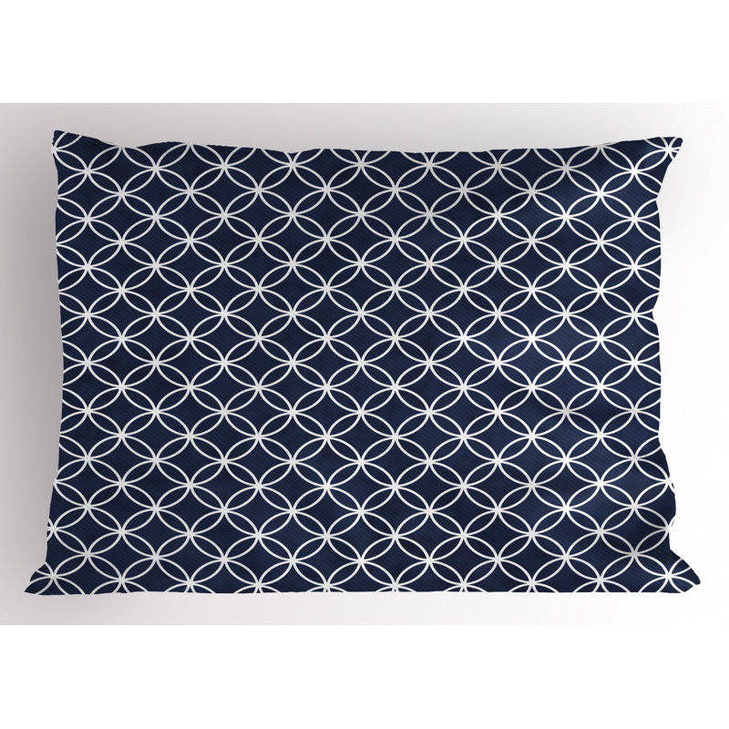 Quatrefoil Polyester Geometric Sham Set, King