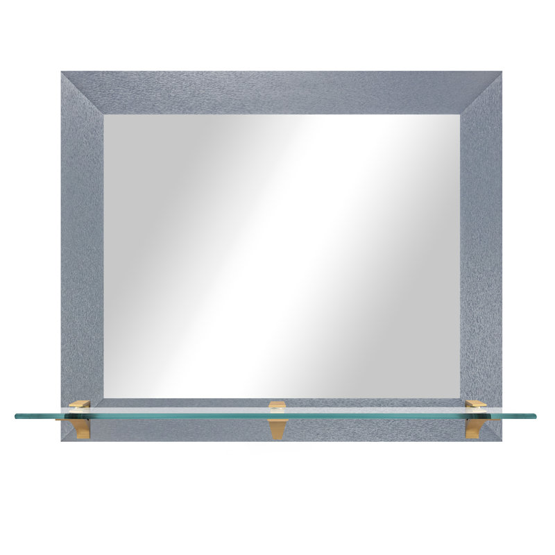 Miroir Latitude Run® avec tablette en verre, Argent foncé