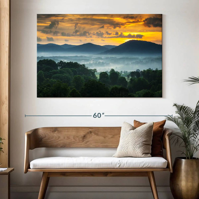 Alvord Hazy Blue Ridge Mountains, H 34 po x l 51 po