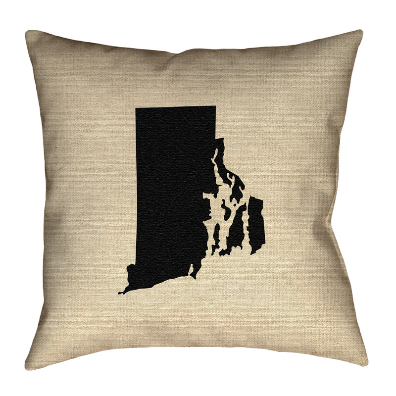 Housse de coussin Katelyn Smith Rhode Island, 14 po x 14 po, Noir, Sergé de coton
